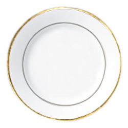 Тарелка для сублимации, керамическая, белая, золотая окантовка, d=200 мм