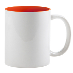 Кружка для сублимации, белая, 330 мл, d=82 мм, оранжевая внутри