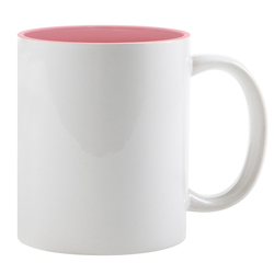 Кружка для сублимации, белая, 330 мл, d=82 мм, розовая внутри