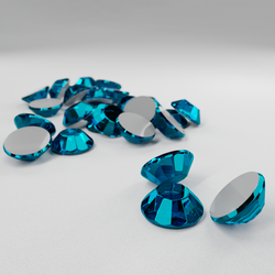 Термостразы RHINESTONE, ограненные, стекло, SS16 (4 мм), №17 Capri Blue (морская волна), 1 гросс