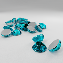 Термостразы RHINESTONE, ограненные, стекло, SS20 (5 мм), №21 Aquamarine (аквамарин), 100 гросс