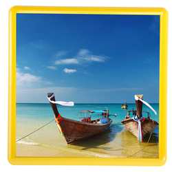 Магнит акриловый самозакатный, квадратный (65 x 65 мм), вставка 58 x 58 мм, желтый, заготовка