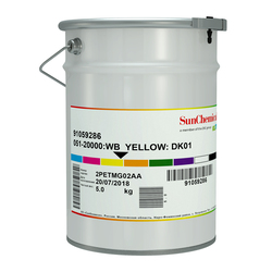Краска трафаретная водная SUN CHEMICAL серия AQ-51, 051-20000 жёлтая, 5 кг