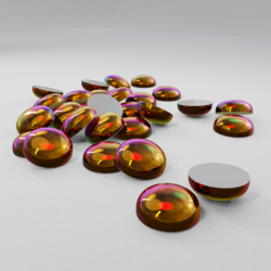 Термостразы CABOCHON,полусфера,стекло,SS16 (4 мм), №18 Dk.Topaz AB (желто-оранжевый,переливающийся),1 гросс