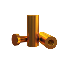 Дистанционный держатель STAKE 1841 с плоским винтом, диаметр 18 мм, высота 41 мм. Алюминий. Желтый анод