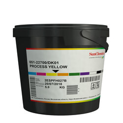 Краска трафаретная водная SUN CHEMICAL серия AQ-51, 051-22700 триадная жёлтая, 5 кг