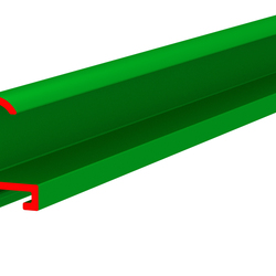 Профиль алюминиевый ALU-FRAME 2, зелёный матовый RAL 6018, длина 3.05 м