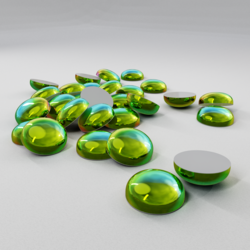 Термостразы CABOCHON, полусфера, стекло, SS16 (4 мм), №06 Peridot AB (оливковый, переливающийся), 1 гросс