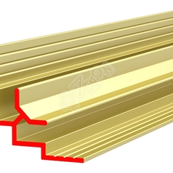 Профиль алюминиевый ALU-FAST Wg, угловой внутренний, анодированный золотой, 90°, паз под материал 4 мм, длина 4.5 м