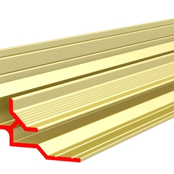 Профиль алюминиевый ALU-FAST Wg, угловой внутренний, анодированный золотой, 90°, паз под материал 3 мм, длина 4.5 м