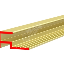 Профиль алюминиевый ALU-FAST Ug, торцевой закрытый, анодированный золотой, паз под материал 4 мм, длина 4.5 м