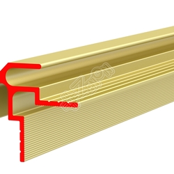 Профиль алюминиевый ALU-FAST Vg, угол 90°, внешний, анодированный золотой, паз под 4 мм материал, длина 4.5 м