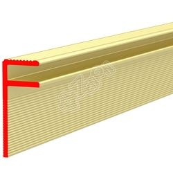 Профиль алюминиевый ALU-FAST Fg, торцевой открытый, анодированный золотой, паз под материал 3 мм, длина 4.5 м