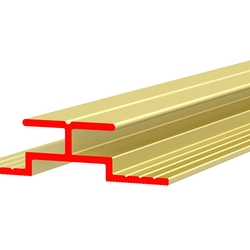 Профиль алюминиевый ALU-FAST Hg, соединительный, анодированный золотой, паз под материал 4 мм, длина 4.5 м