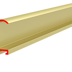 Профиль алюминиевый ALU-FRAME 71g, анодированный золотой, длина 3.05 м
