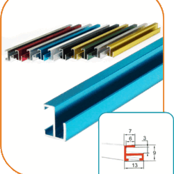 Алюминиевый профиль ALU-FRAME №6, 3-7-9, полированный, золотой анод, 2.9 м