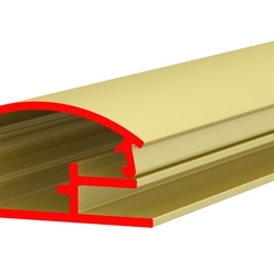 Профиль алюминиевый ALU-POSTER 25Eg, овальный, анодированный золотой, паз 3 мм, длина 3 м