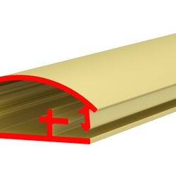 Профиль алюминиевый ALU-POSTER 25Eg, овальный, анодированный золотой, паз 2 мм, длина 3 м