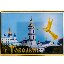 Магнит акриловый самозакатный, прямоугольный (80 x 55 мм), вставка 74 x 49 мм, с позолотой, заготовка