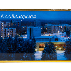 Магнит акриловый самозакатный, прямоугольный (105 x 70 мм), вставка 97 x 62 мм, с позолотой, заготовка