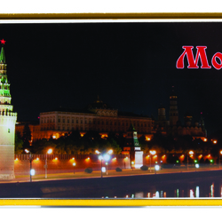 Магнит акриловый самозакатный, прямоугольный (133 x 60 мм), вставка 126 x 52 мм, с позолотой, заготовка