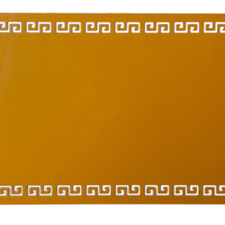 Визитная карточка для сублимации, алюминиевая, греческий орнамент, матовое золото, 86 х 54 х 0.22 мм