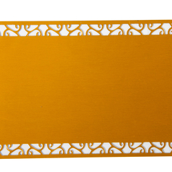 Визитная карточка/бейдж для сублимации, алюминиевая, орнамент лоза, золото, 86 х 54 х 0.45 мм