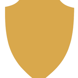 Пластина для сублимации, металлическая, форма щит, золото (для плакетки щит 20 х 24 см)