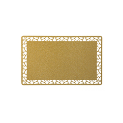 Визитная карточка/бейдж для сублимации, алюминиевая, орнамент лоза, искрящееся золото, 86 х 54 х 0.45 мм