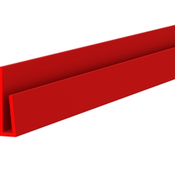 Профиль пластиковый J-ФЛЕКС, 2 мм, красный, глянцевый, длина 3 м