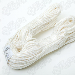 Шнур синтетический вязаный, белый, d=6 мм, L=50 м