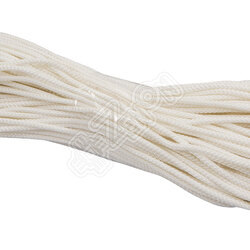 Шнур синтетический плетеный с сердечником, усиленный, белый, d=6 мм, L=50 м