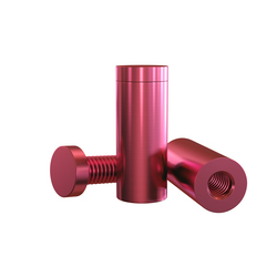 Дистанционный держатель STAKE 1841 с плоским винтом, диаметр 18 мм, высота 41 мм. Алюминий. Красный анод