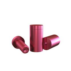 Дистанционный держатель STAKE 1830 с плоским винтом, диаметр 18 мм, высота 30 мм. Алюминий. Красный анод