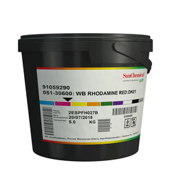 Краска трафаретная водная SUN CHEMICAL серия AQ-51, 051-30600 родамин красная, 5 кг