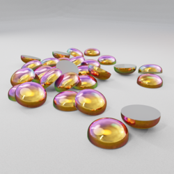 Термостразы CABOCHON,полусфера,стекло,SS16(4 мм),№11 Citrine AB (светло-оранжевый, переливающийся), 1 гросс