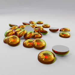 Термостразы CABOCHON, полусфера, стекло, SS16 (4 мм), №19 Hyacinth AB (оранжевый, переливающийся), 1 гросс