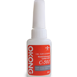 Клей OKONG C-501, однокомпонентный цианоакрилатный, прозрачный, 20 г