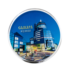 Магнит акриловый самозакатный, круглый (d=72 мм), вставка d= 66 мм, заготовка