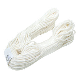 Шнур синтетический плетеный с сердечником, усиленный, белый, d=4 мм, L=50 м