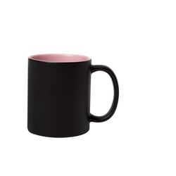 Кружка для сублимации, хамелеон, черная матовая, розовая внутри, 330 мл, d=82 мм