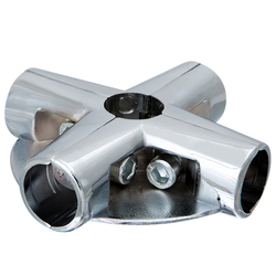 Зажим для труб в 6-ти направлениях с 2-мя полками UNO-chr-12, d=25 мм