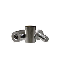 Дистанционный держатель STAKE 1821 с плоским винтом, диаметр 18 мм, высота 21 мм. Сталь. Хром