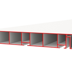 Профиль пластиковый КВАДРО, ширина 180 мм, белый, длина 4,0 м