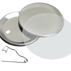 Заготовки закатного значка, металлические, c булавкой в разборе, d=56 мм (Китай)