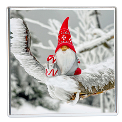 Магнит акриловый самозакатный, квадратный (100 x 100 мм), вставка 90 x 90 мм, серебро, заготовка