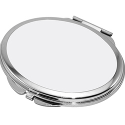Зеркальце с алюминиевой вставкой для сублимации, металлическое, овальное, 70 х 60 мм