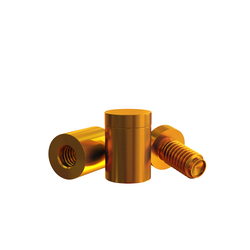 Дистанционный держатель STAKE 1821 с плоским винтом, диаметр 18 мм, высота 21 мм. Алюминий. Натуральный анод