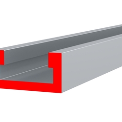 Профиль алюминиевый ALU-TRACK 1, шина-направляющая, анодированный серебро, паз 19.3 мм,  длина 3.05 м