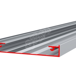 Профиль алюминиевый ALU-BOX 100SUa, односторонний, усиленный, анодированный серебро, длина 5 м